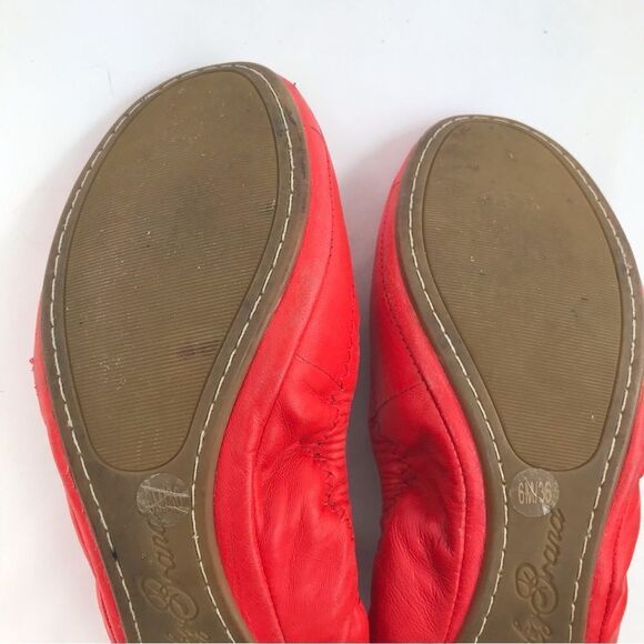 Lucky Brand Emmie Red Leather Elastic Side Ballet Flats - Picture 10 of 15